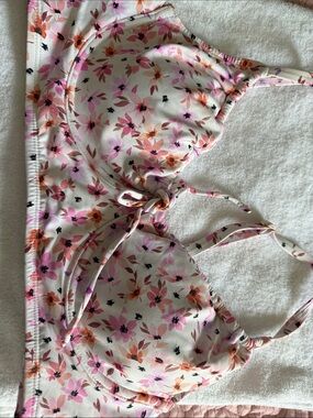 Women's Floral Underwire Bralette - Pink & Orange Floral